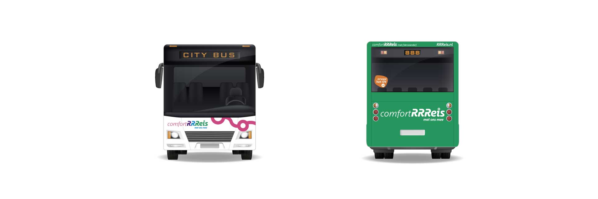 HOV bus lijngebonden voor- en achterkant