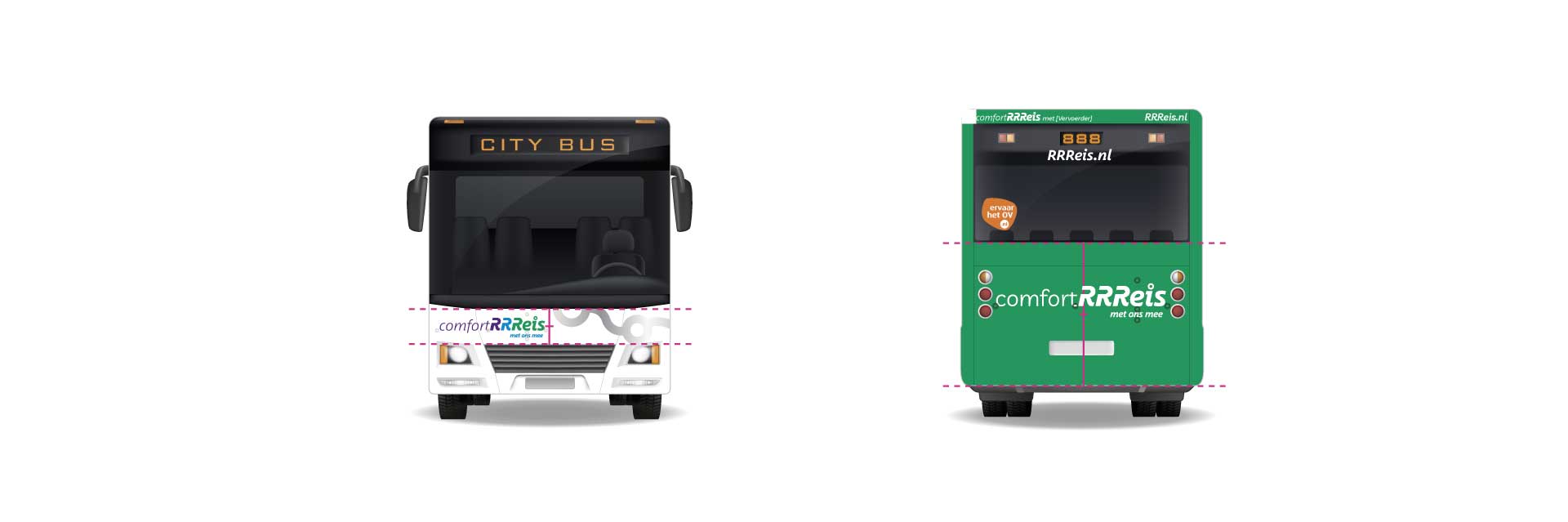 HOV bus voor- en achterkant