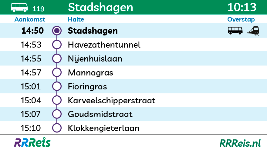 RRReis Businformatiescherm vraagafhankelijk vervoer