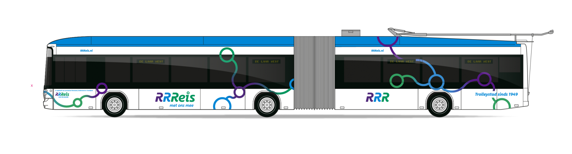 Reguliere trolleybus stadsvervoer